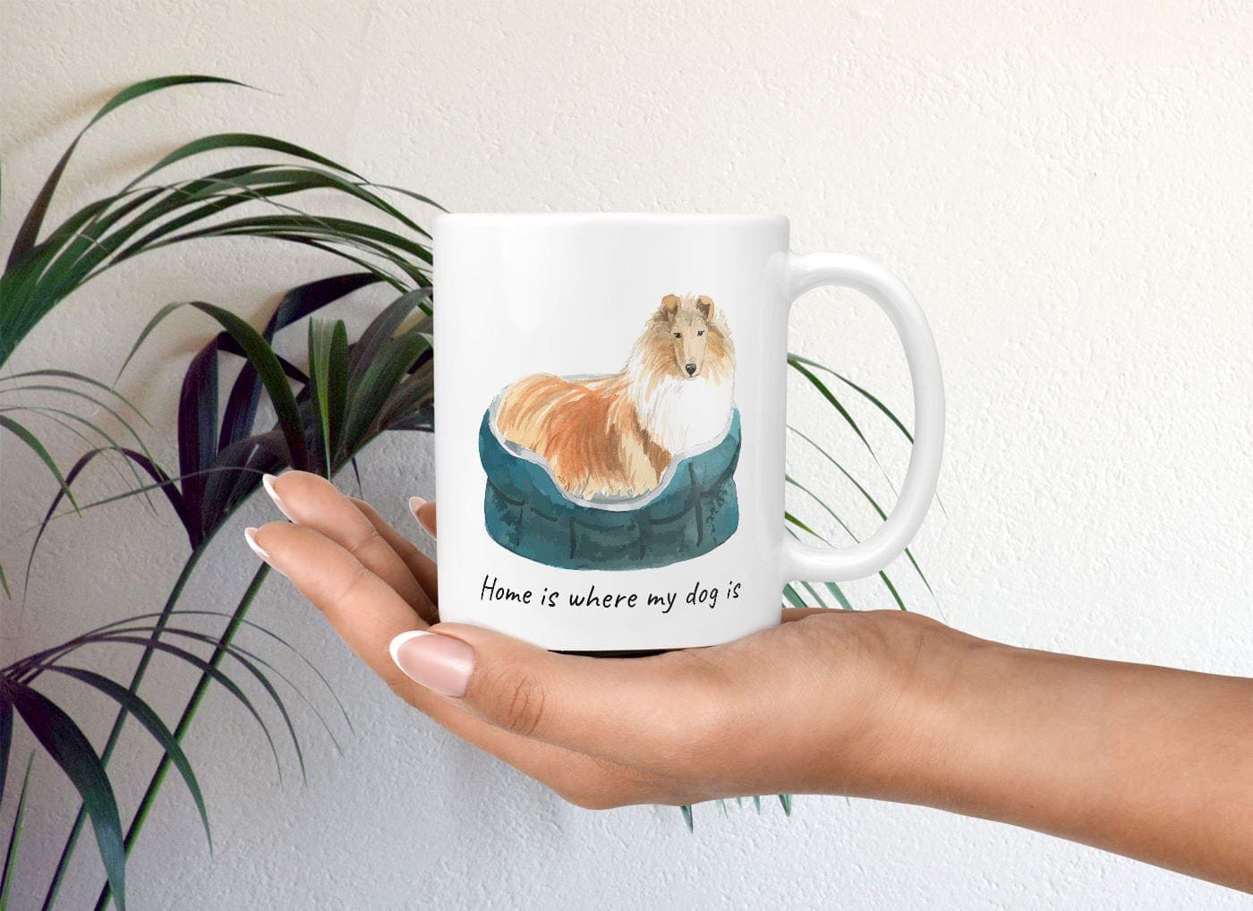 Home is where my dog is Rough Collie dog mug (Illustrated collection) 4 Home is where my dog is Rough Collie dog mug (Illustrated collection) - Image 2