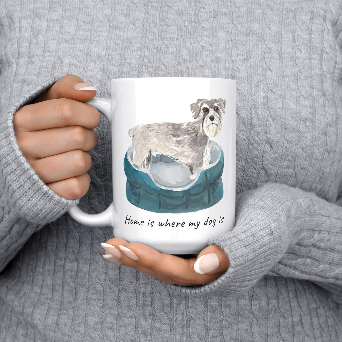 Home is where my dog is Schnauzer dog mug (Illustrated collection) 6 Home is where my dog is Schnauzer dog mug (Illustrated collection) - Image 4