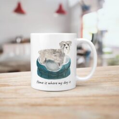 Home is where my dog is Schnauzer dog mug (Illustrated collection) 15 Home is where my dog is Schnauzer handle right kitchen