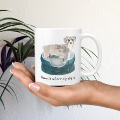 Home is where my dog is Schnauzer dog mug (Illustrated collection) 12 Home is where my dog is Schnauzer mug in hand plant