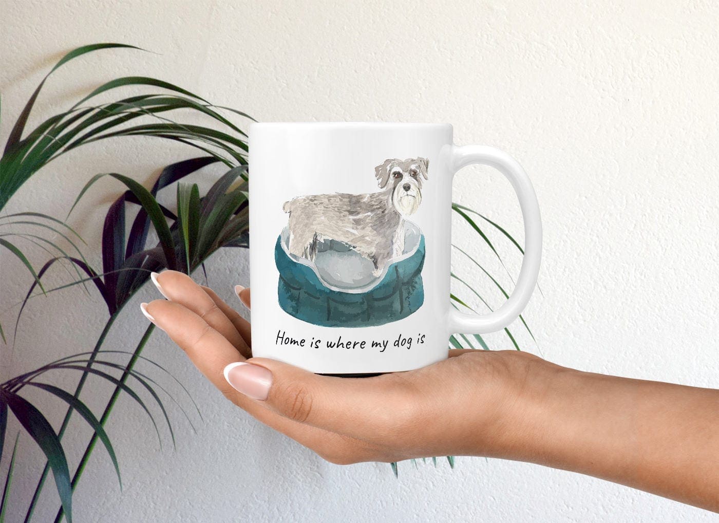 Home is where my dog is Schnauzer dog mug (Illustrated collection) 4 Home is where my dog is Schnauzer dog mug (Illustrated collection) - Image 2