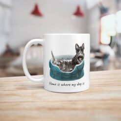 Home is where my dog is Scottish Terrier dog mug (Illustrated collection) 16 Home is where my dog is Scottish Terrier handle left kitchen