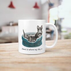 Home is where my dog is Scottish Terrier dog mug (Illustrated collection) 15 Home is where my dog is Scottish Terrier handle right kitchen
