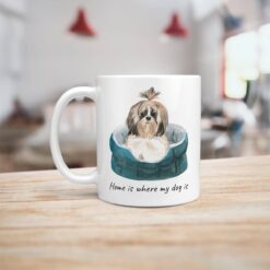 Home is where my dog is Shih tzu Long hair dog mug (Illustrated collection) 16 Home is where my dog is Shih tzu Long hair handle left kitchen