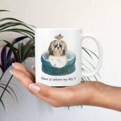 Home is where my dog is Shih tzu Long hair dog mug (Illustrated collection) 12 Home is where my dog is Shih tzu Long hair mug in hand plant
