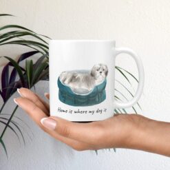 Home is where my dog is Shih tzu Short hair mug in hand plant