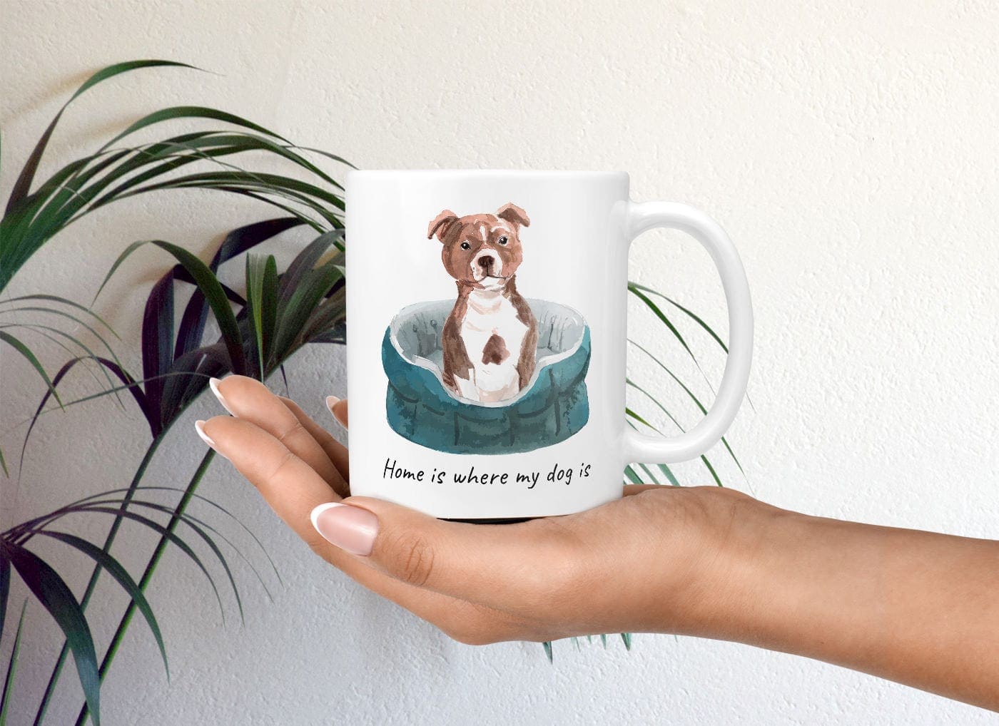 Home is where my dog is Staffordshire Bull Terrier dog mug (Illustrated collection) 4 Home is where my dog is Staffordshire Bull Terrier dog mug (Illustrated collection) - Image 2