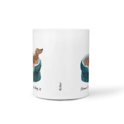 Home is where my dog is Tan Dachshund dog mug (Illustrated collection) 18 Home is where my dog is Tan Dachshund front view White