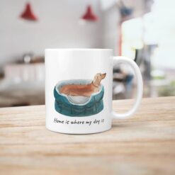 Home is where my dog is Tan Dachshund dog mug (Illustrated collection) 15 Home is where my dog is Tan Dachshund handle right kitchen