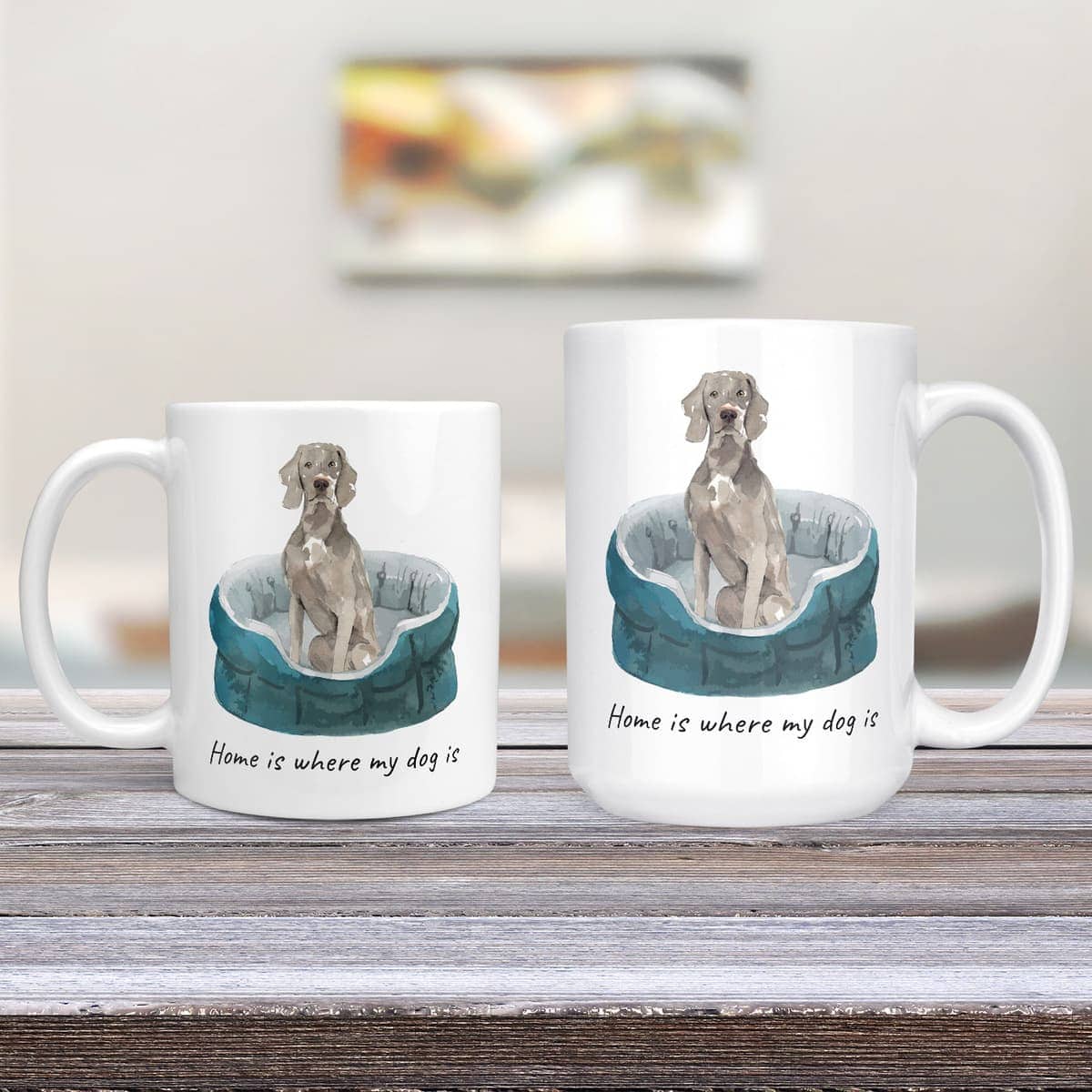 Home is where my dog is Weimaraner dog mug (Illustrated collection) 5 Home is where my dog is Weimaraner dog mug (Illustrated collection) - Image 3