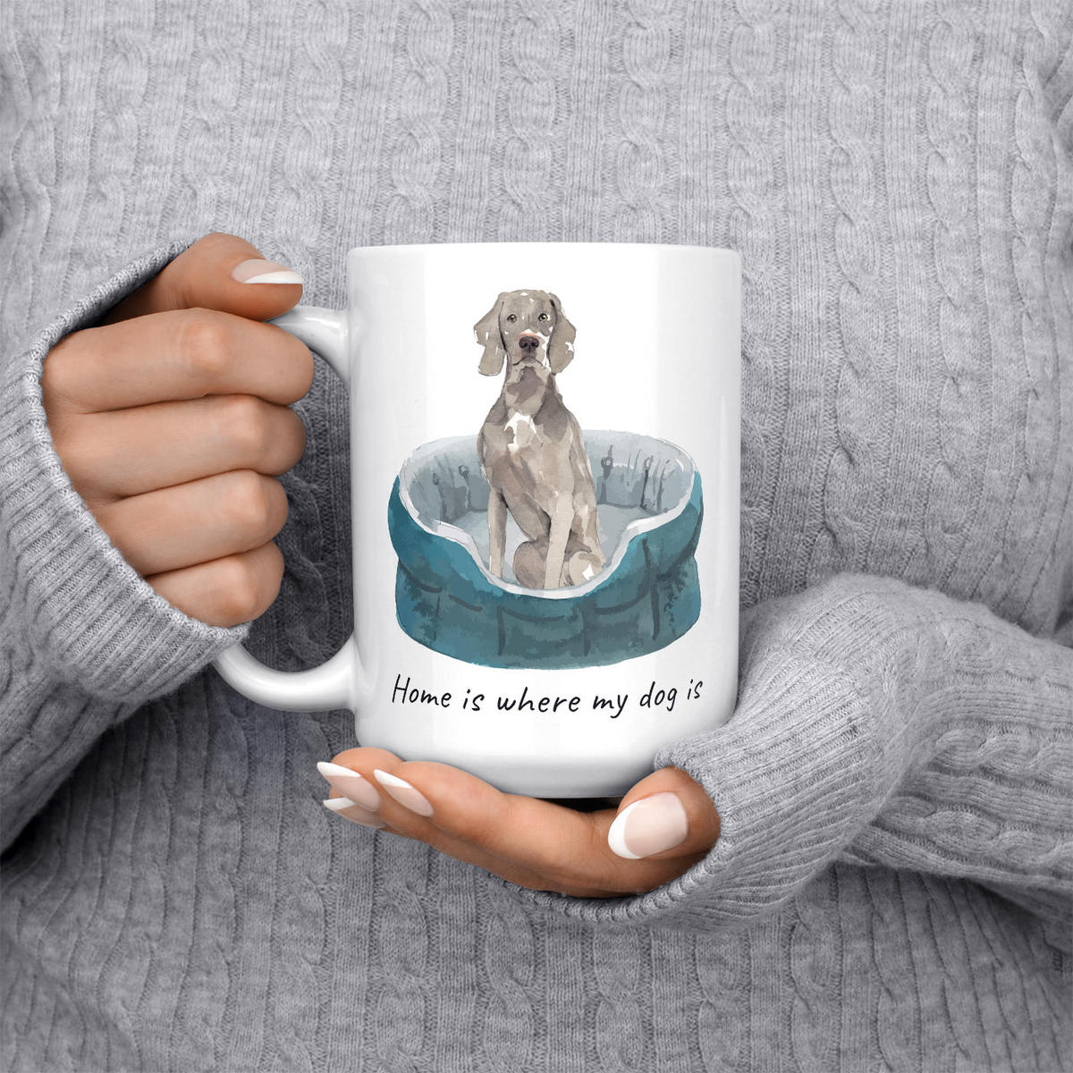 Home is where my dog is Weimaraner dog mug (Illustrated collection) 6 Home is where my dog is Weimaraner dog mug (Illustrated collection) - Image 4