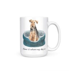 Home is where my dog is Welsh Terrier 15oz handle right white
