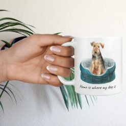 Home is where my dog is Welsh Terrier hand holding plant