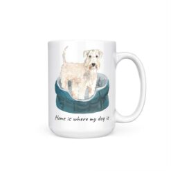 Home is where my dog is Wheaten Terrier dog mug (Illustrated collection) 19 Home is where my dog is Wheaten Terrier 15oz handle right white