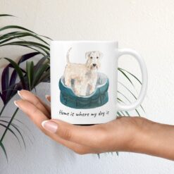 Home is where my dog is Wheaten Terrier dog mug (Illustrated collection) 12 Home is where my dog is Wheaten Terrier mug in hand plant