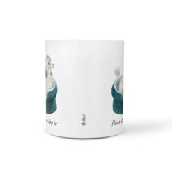 Home is where my dog is White poodle dog mug (Illustrated collection) 18 Home is where my dog is White poodle front view White