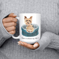 Home is where my dog is Yorkshire Terrier dog mug (Illustrated collection) 14 Home is where my dog is Yorkshire Terrier 15oz jumper front
