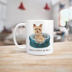 Home is where my dog is Yorkshire Terrier dog mug (Illustrated collection) 16 Home is where my dog is Yorkshire Terrier handle left kitchen
