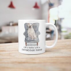 Life is better with a American Staffordshire terrier dog mug (Illustrated collection) 14 Life is better with American Staffordshire terrier Designs handle right kitchen