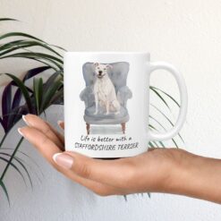 Life is better with a American Staffordshire terrier dog mug (Illustrated collection) 11 Life is better with American Staffordshire terrier Designs mug in hand plant