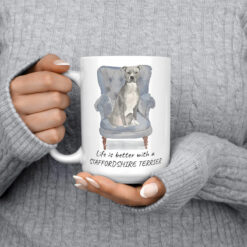 Life is better with a American Staffordshire terrier grey dog mug (Illustrated collection) 14 Life is better with American Staffordshire terrier grey 15oz jumper front