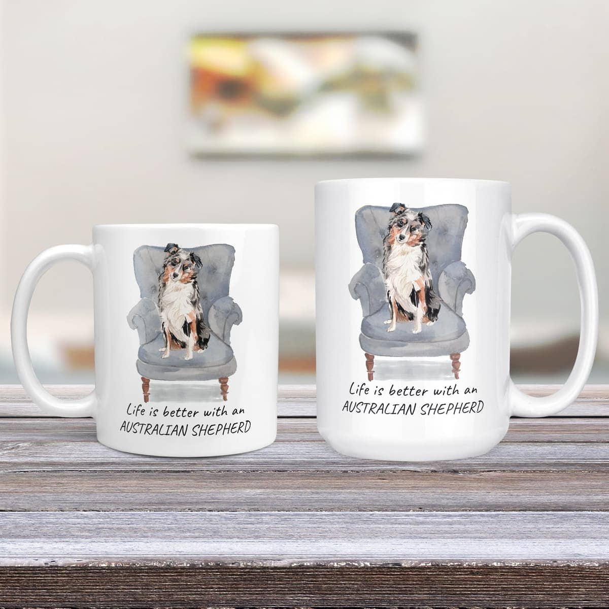 Life is better with a Australian Shepherd dog mug (Illustrated collection) 4 Life is better with a Australian Shepherd dog mug (Illustrated collection) - Image 3