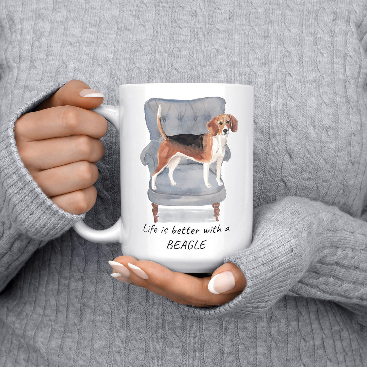 Life is better with a Beagle dog mug (Illustrated collection) 5 Life is better with a Beagle dog mug (Illustrated collection) - Image 4