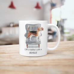 Life is better with a Beagle dog mug (Illustrated collection) 14 Life is better with Beagle Designs handle right kitchen