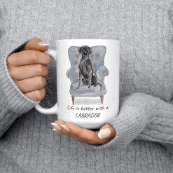 Life is better with a Black Lab dog mug (Illustrated collection) 14 Life is better with Black Lab 15oz jumper front