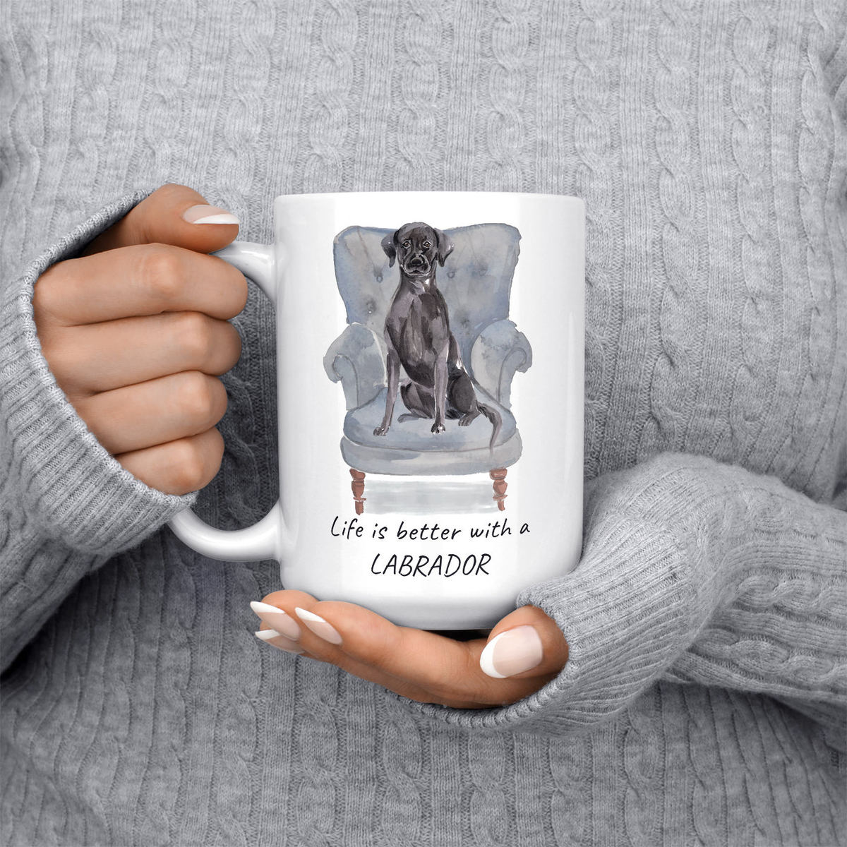 Life is better with a Black Lab dog mug (Illustrated collection) 6 Life is better with a Black Lab dog mug (Illustrated collection) - Image 4