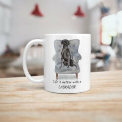 Life is better with a Black Lab dog mug (Illustrated collection) 16 Life is better with Black Lab Designs handle left kitchen