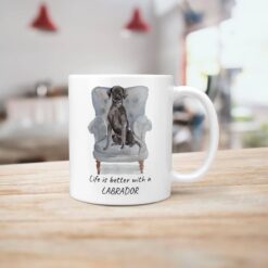 Life is better with a Black Lab dog mug (Illustrated collection) 15 Life is better with Black Lab Designs handle right kitchen