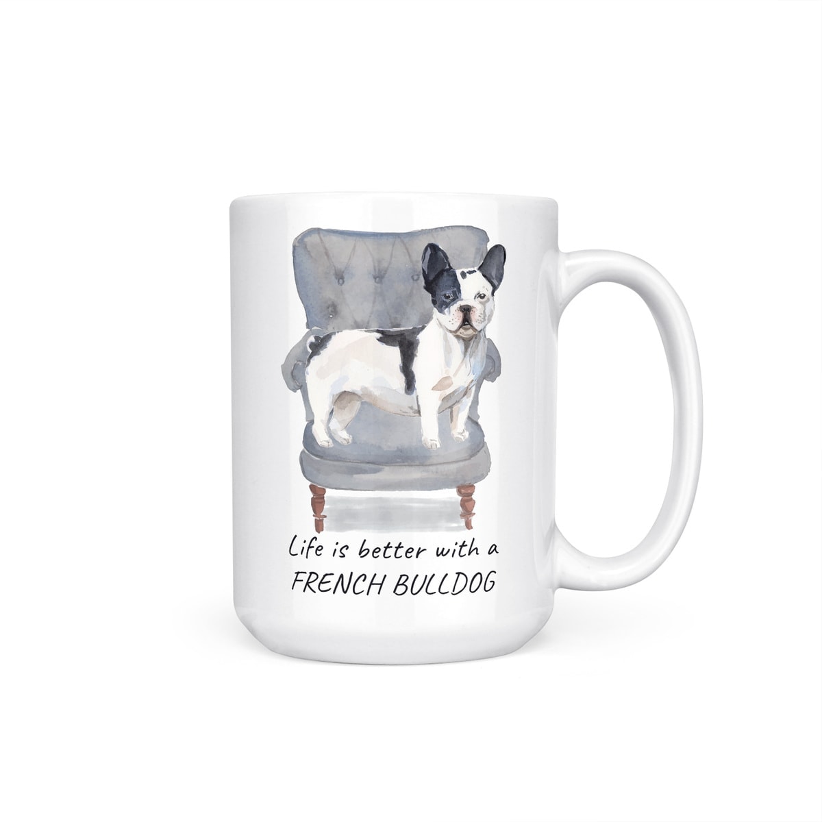 Life is better with a Black&white French bulldog dog mug (Illustrated collection) 11 Life is better with a Black&white French bulldog dog mug (Illustrated collection) - Image 9