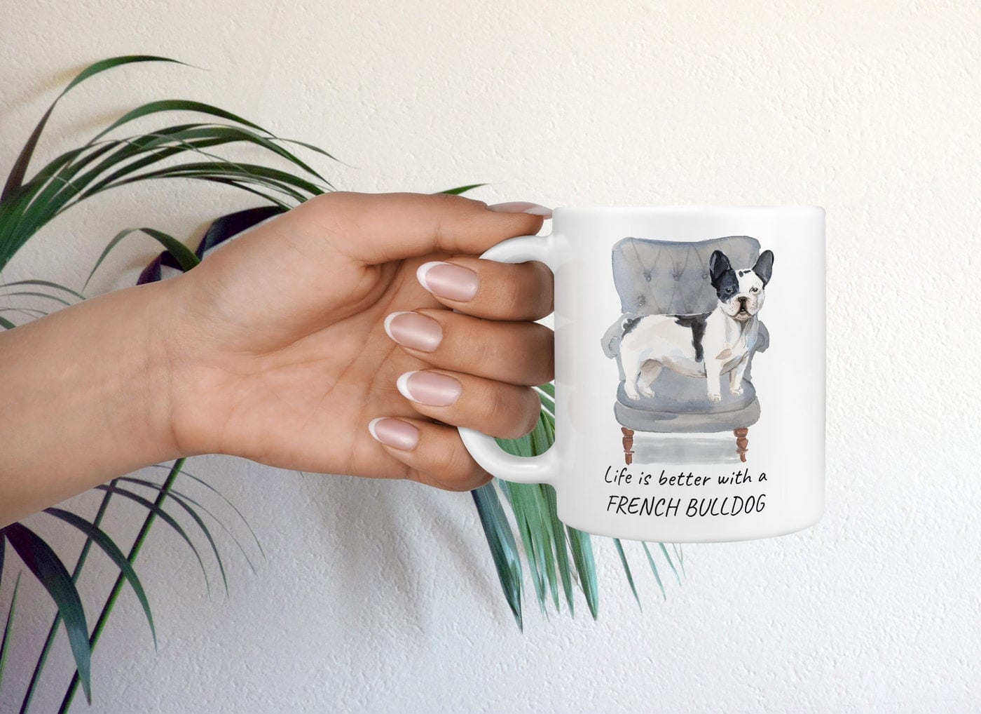 Life is better with a Black&white French bulldog dog mug (Illustrated collection) 9 Life is better with a Black&white French bulldog dog mug (Illustrated collection) - Image 7