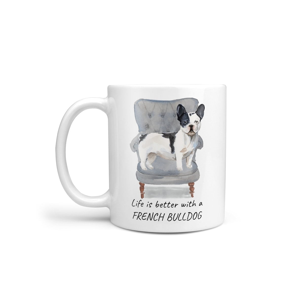 Life is better with a Black&white French bulldog dog mug (Illustrated collection) 3 Life is better with a Black&white French bulldog dog mug (Illustrated collection)