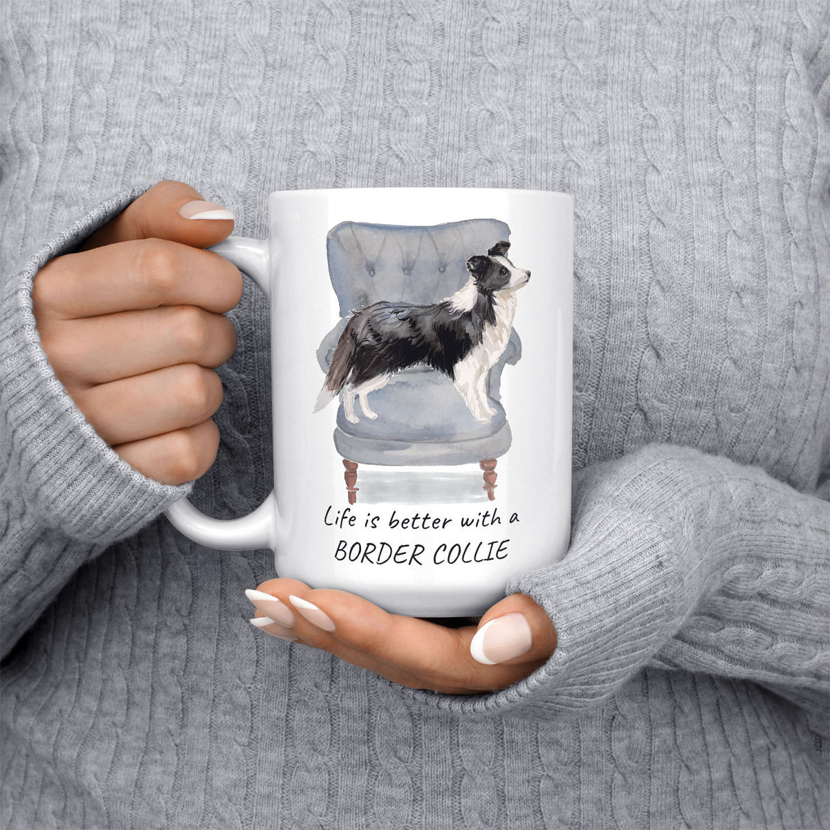 Life is better with a Border Collie dog mug (Illustrated collection) 5 Life is better with a Border Collie dog mug (Illustrated collection) - Image 4