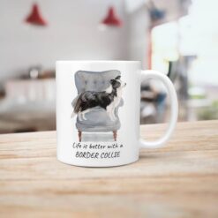 Life is better with a Border Collie dog mug (Illustrated collection) 14 Life is better with Border Collie Designs handle right kitchen
