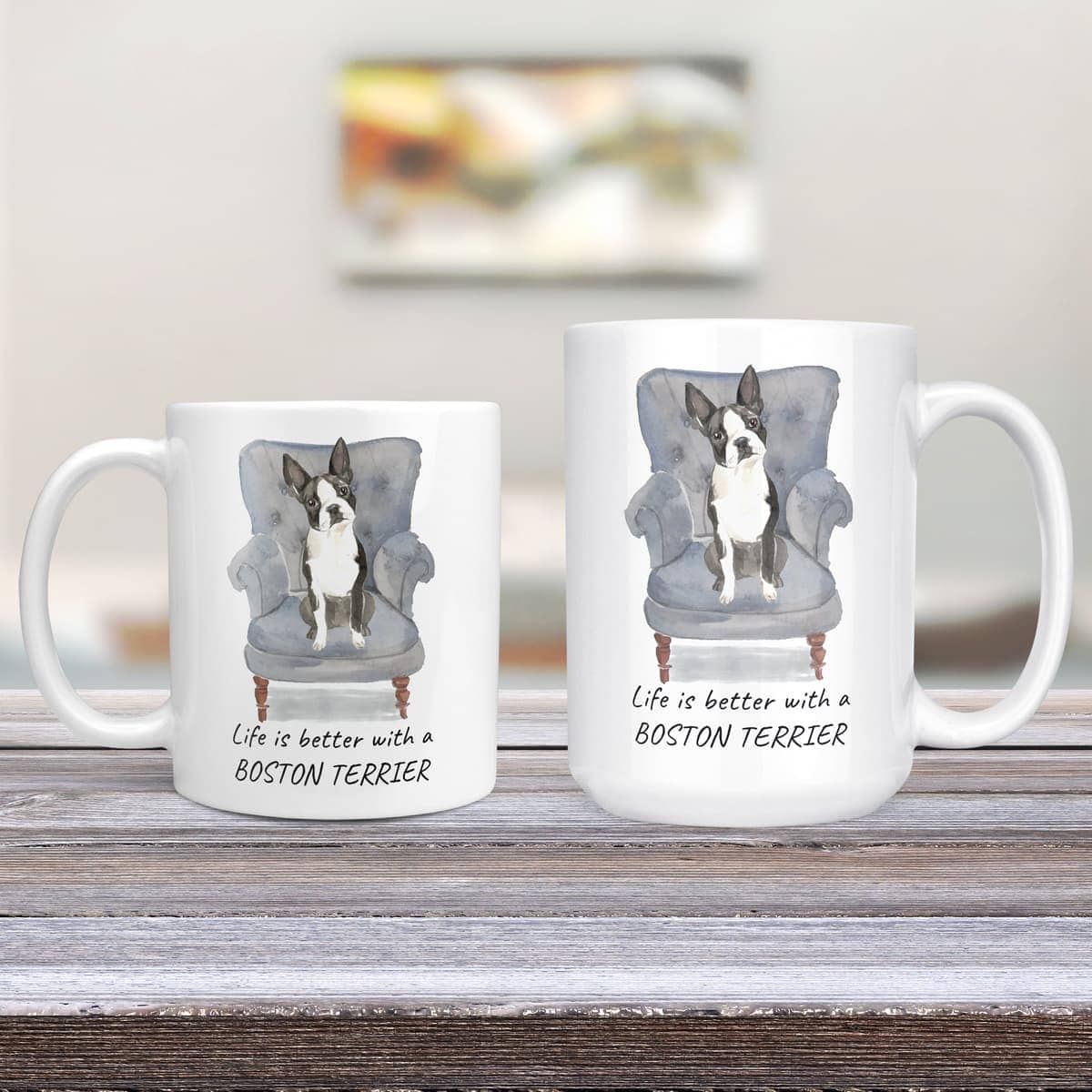 Life is better with a Boston Terrier dog mug (Illustrated collection) 4 Life is better with a Boston Terrier dog mug (Illustrated collection) - Image 3