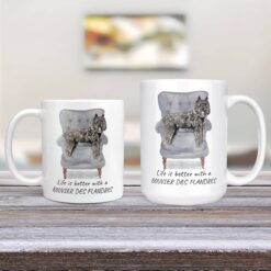 Life is better with a Bouvier des Flandres dog mug (Illustrated collection) 12 Life is better with Bouvier des Flandres Designs 11oz and 15oz comparison TV Room