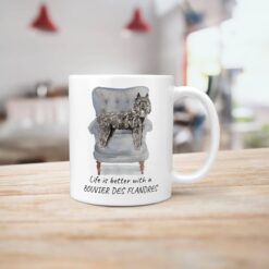 Life is better with a Bouvier des Flandres dog mug (Illustrated collection) 14 Life is better with Bouvier des Flandres Designs handle right kitchen
