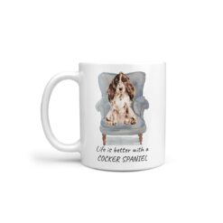 Life is better with a Brown Cocker Spaniel dog mug (Illustrated collection)