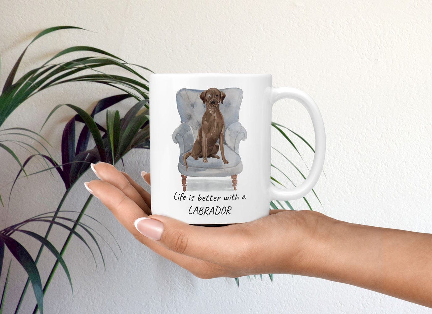 Life is better with a Brown Labrador retriever dog mug (Illustrated collection) 4 Life is better with a Brown Labrador retriever dog mug (Illustrated collection) - Image 2