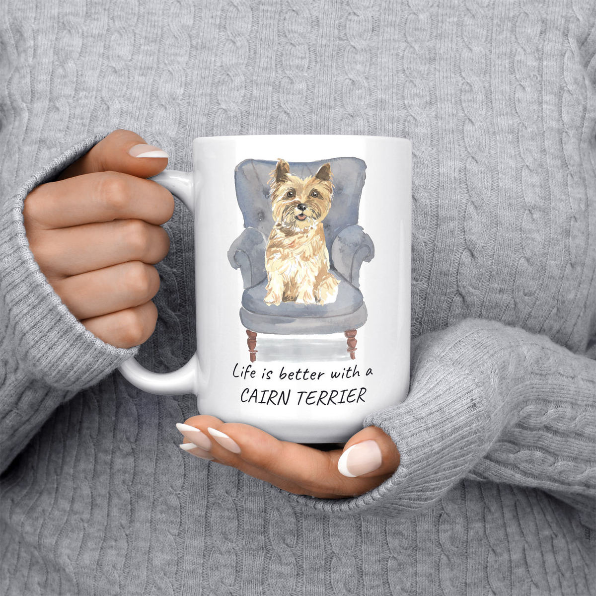 Life is better with a Cairn Terrier dog mug (Illustrated collection) 5 Life is better with a Cairn Terrier dog mug (Illustrated collection) - Image 4