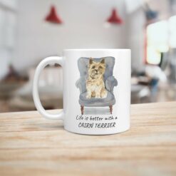 Life is better with a Cairn Terrier dog mug (Illustrated collection) 15 Life is better with Cairn Terrier Designs handle left kitchen