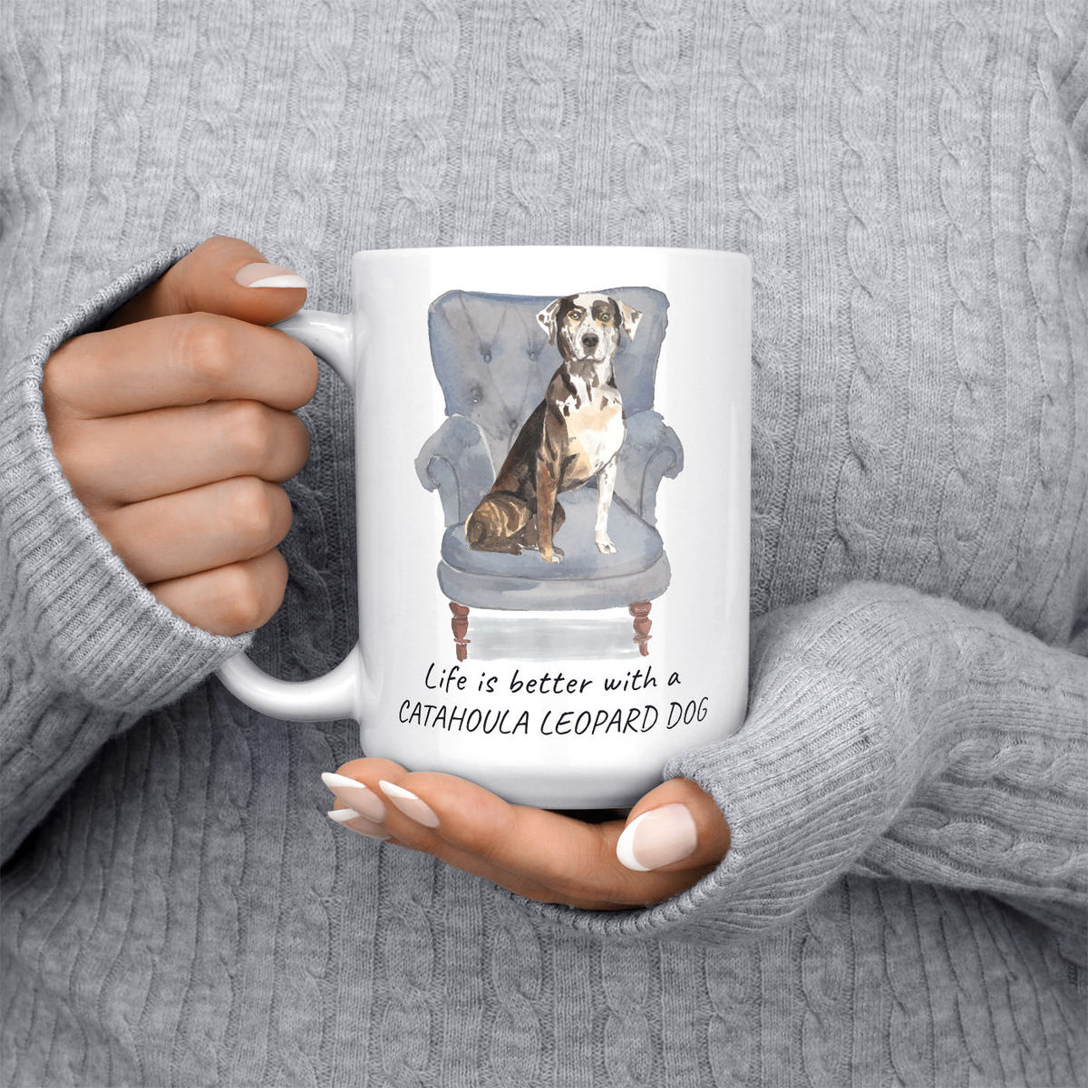 Life is better with a Catahoula Leopard Dog dog mug (Illustrated collection) 5 Life is better with a Catahoula Leopard Dog dog mug (Illustrated collection) - Image 4