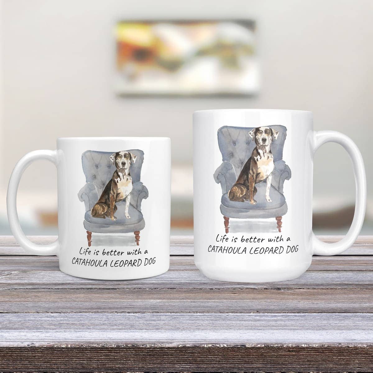 Life is better with a Catahoula Leopard Dog dog mug (Illustrated collection) 4 Life is better with a Catahoula Leopard Dog dog mug (Illustrated collection) - Image 3