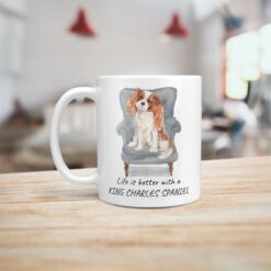 Life is better with a Cavalier King Charles Spaniel dog mug (Illustrated collection) 15 Life is better with Cavalier King Charles Spaniel Designs handle left kitchen