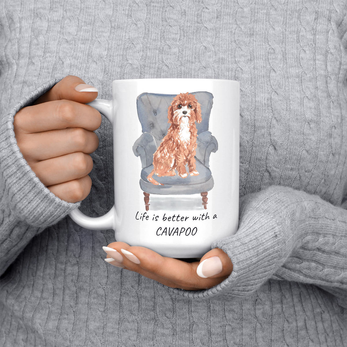 Life is better with a Cavapoo dog mug (Illustrated collection) 5 Life is better with a Cavapoo dog mug (Illustrated collection) - Image 4