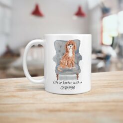 Life is better with a Cavapoo dog mug (Illustrated collection) 15 Life is better with Cavapoo Designs handle left kitchen