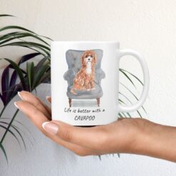 Life is better with a Cavapoo dog mug (Illustrated collection) 11 Life is better with Cavapoo Designs mug in hand plant